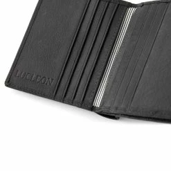 Lucleon California | Slim Black Leather Wallet -MEN WALLETS store 6 6 16
