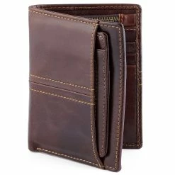 Collin Rowe Mocha Brown Slim Leather Wallet -MEN WALLETS store 6 6 26