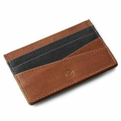 Lucleon Larry | Tan & Black Leather RFID Card Holder -MEN WALLETS store 6 6 copy 1
