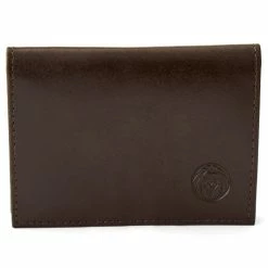 Lucleon Brown Leather Bifold Card Holder With RFID Blocker