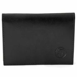 Lucleon Black Leather Bifold Card Holder With RFID Blocker