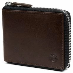 Lucleon Montreal | Zip-Lined Brown RFID Leather Wallet