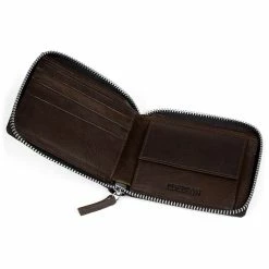Lucleon Montreal | Zip-Lined Brown RFID Leather Wallet -MEN WALLETS store 8 5 52 scaled