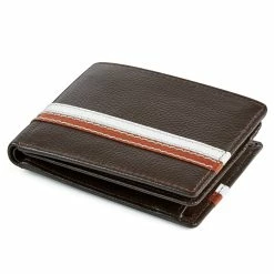 Lucleon Brown Leather RFID Wallet With White & Tan Stripes 11 Lucleon Brown Leather RFID Wallet With White & Tan Stripes -MEN WALLETS store 8 6 copy 2