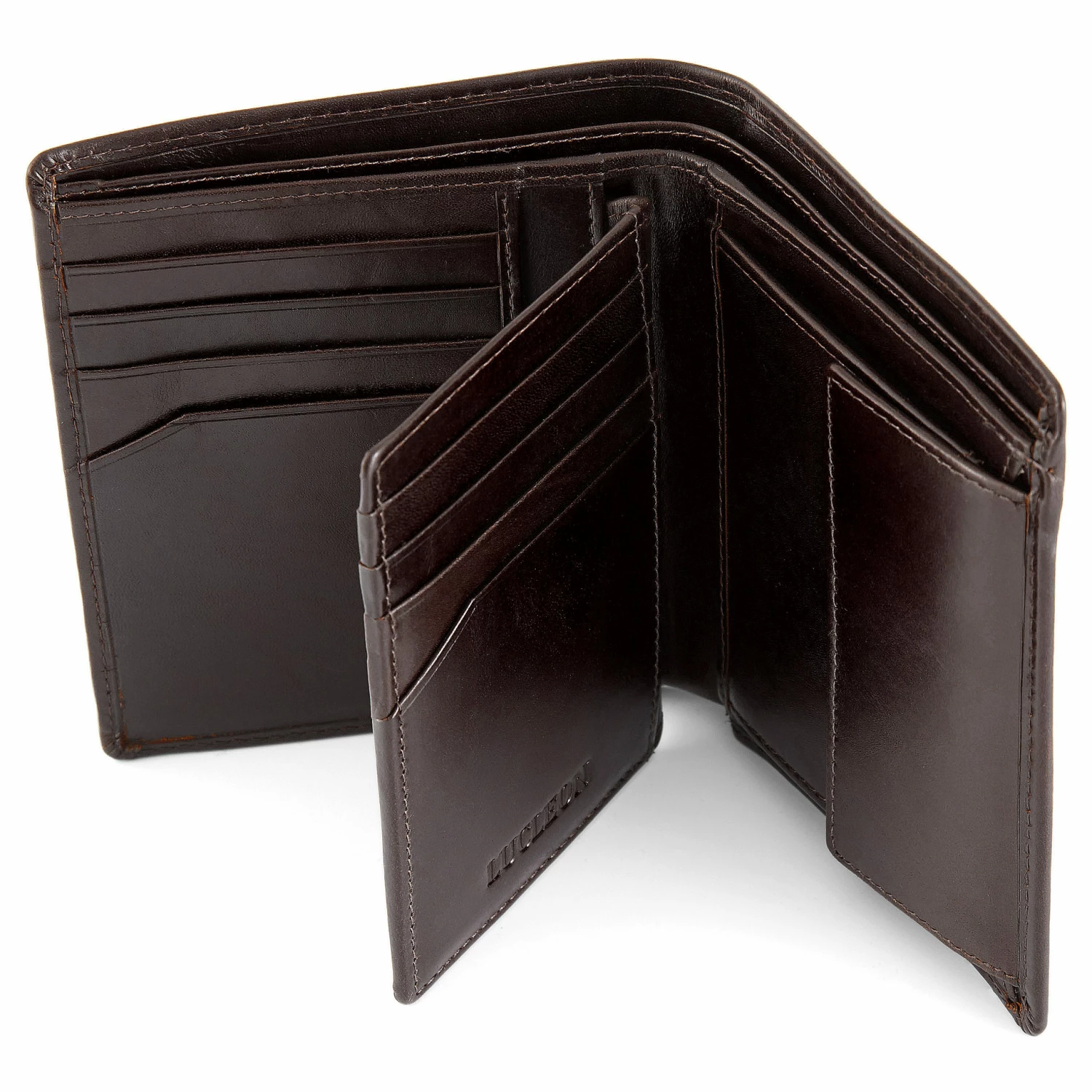 Lucleon Large Dark Brown Leather Wallet 2 Lucleon Large Dark Brown Leather Wallet - Image 2