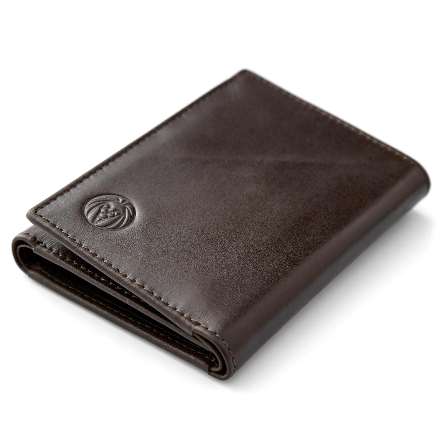 Lucleon Brown Leather Trifold Wallet With RFID Blocker 3 Lucleon Brown Leather Trifold Wallet With RFID Blocker - Image 3