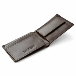 Lucleon Small Brown Leather Wallet With RFID Blocker -MEN WALLETS store CA38