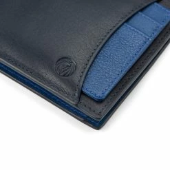 Lucleon Lincoln Navy & Cobalt-Blue Leather RFID-Blocking Wallet & Card Holder -MEN WALLETS store Colour collection 1 3 copy scaled