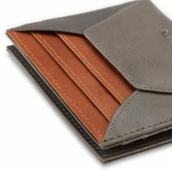Lucleon Lincoln | Grey & Tan Leather RFID-Blocking Card Holder -MEN WALLETS store Colour collection 2 13 scaled