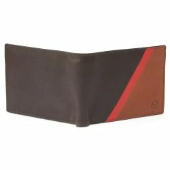 Lucleon Lincoln | Tan & Red Stripe Leather RFID-Blocking Wallet -MEN WALLETS store Lindtanred4 scaled