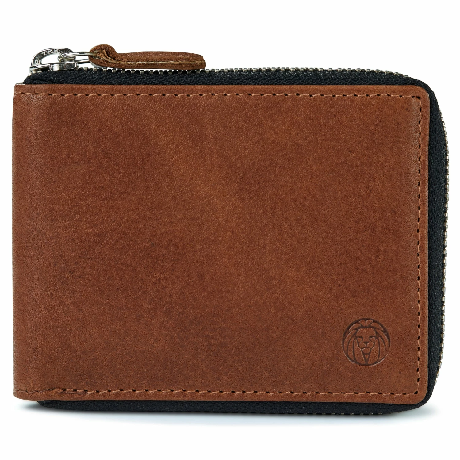 Lucleon Zip-Lined Tan RFID Leather Wallet 4 Lucleon Zip-Lined Tan RFID Leather Wallet - Image 4