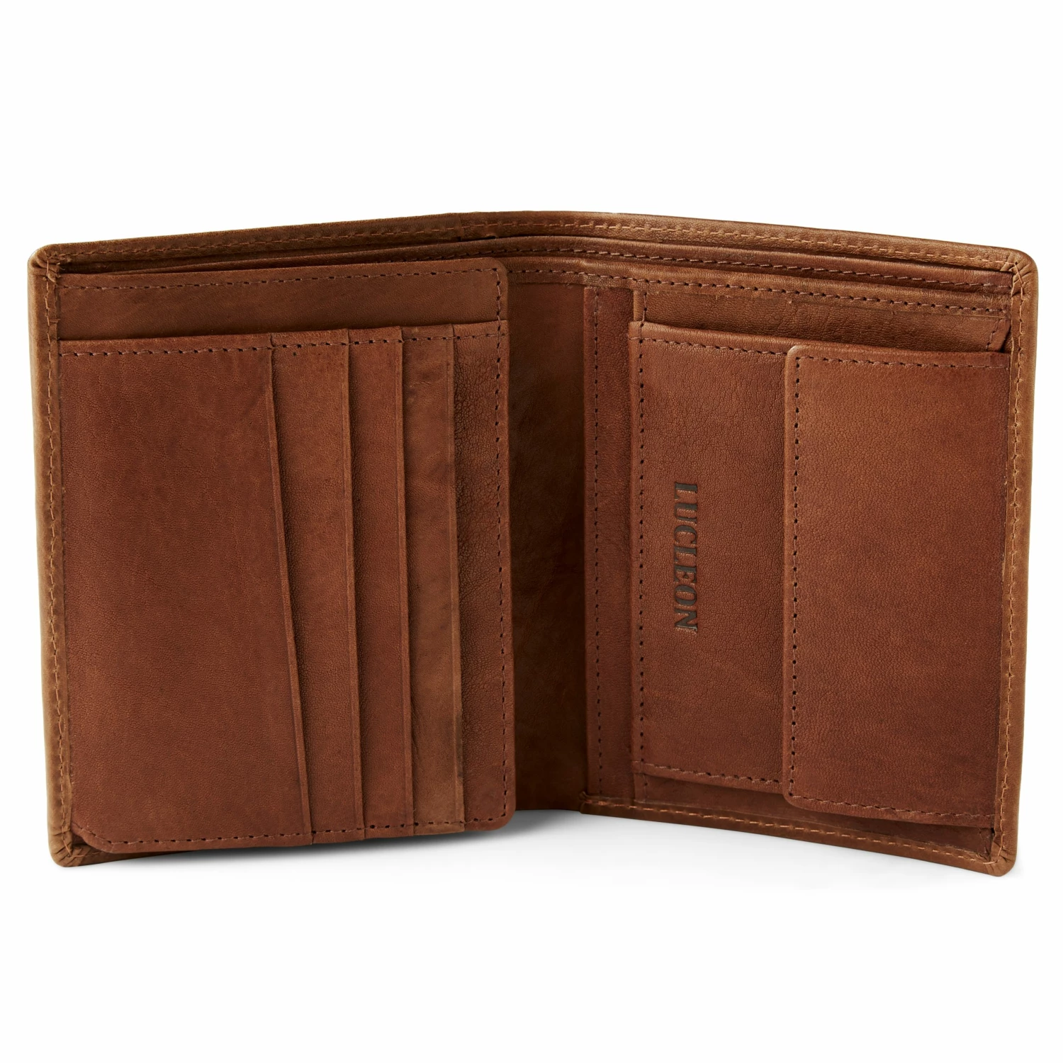 Lucleon Rustic Tan RFID Leather Wallet 2 Lucleon Rustic Tan RFID Leather Wallet - Image 2