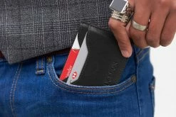 Lucleon Black Buffalo Leather Card Holder -MEN WALLETS store blackimg 0646 scaled