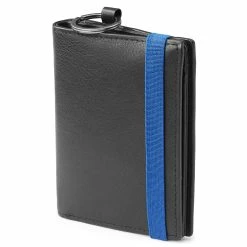 Lucleon Lincoln | Black Leather RFID-Blocking Wallet with Keyring