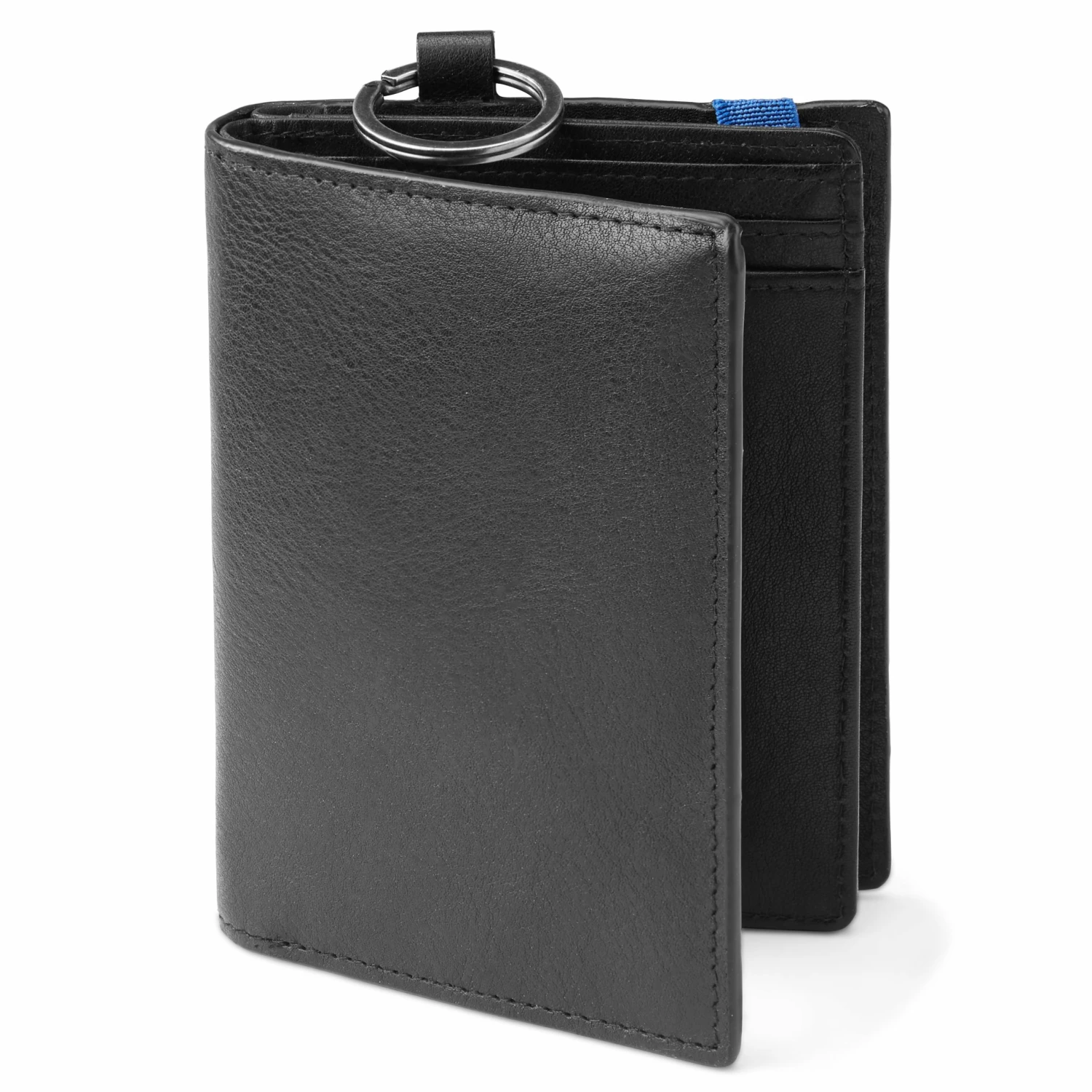 Lucleon Lincoln | Black Leather RFID-Blocking Wallet with Keyring 2 Lucleon Lincoln | Black Leather RFID-Blocking Wallet with Keyring - Image 2