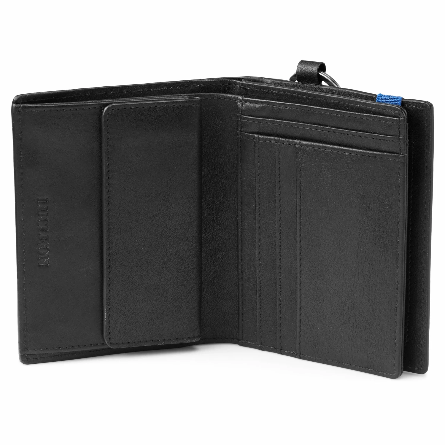 Lucleon Lincoln | Black Leather RFID-Blocking Wallet with Keyring 3 Lucleon Lincoln | Black Leather RFID-Blocking Wallet with Keyring - Image 3