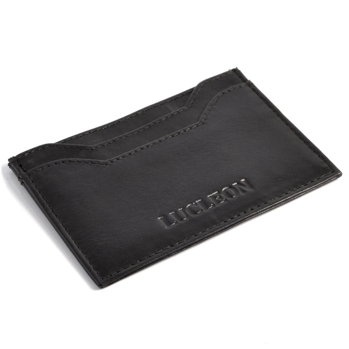 Lucleon Black Leather Card Holder With RFID Blocker 3 Lucleon Black Leather Card Holder With RFID Blocker - Image 3