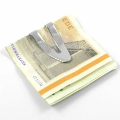 Fort Tempus Curved Stainless Steel Money Clip -MEN WALLETS store buet pengeclip