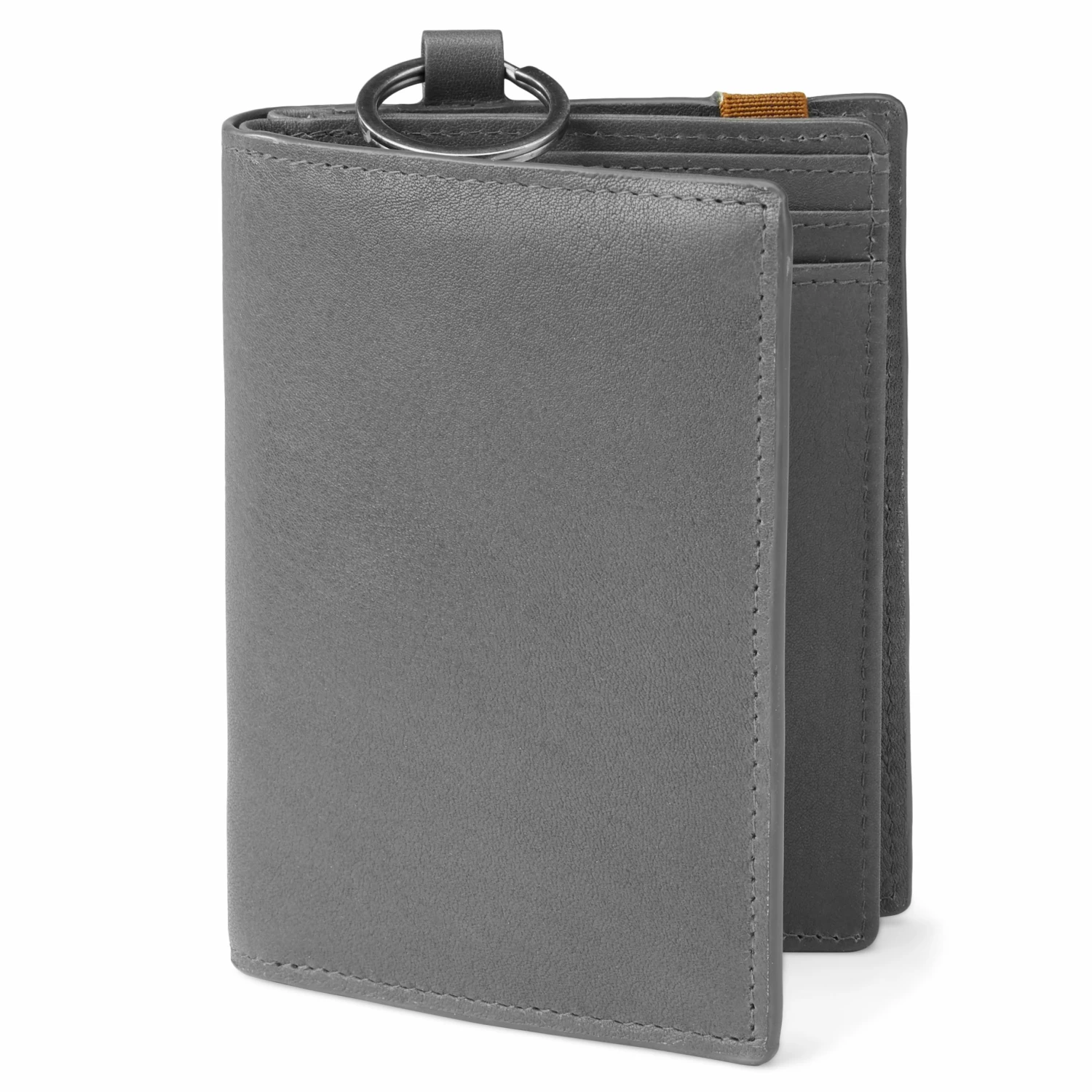 Lucleon Lincoln | Grey Leather RFID-Blocking Wallet with Keyring 2 Lucleon Lincoln | Grey Leather RFID-Blocking Wallet with Keyring - Image 2