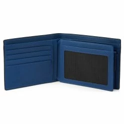Lucleon Lincoln | Black & Blue Leather RFID-Blocking Wallet -MEN WALLETS store lindblack5 scaled