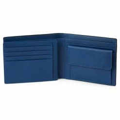 Lucleon Lincoln | Black & Blue Leather RFID-Blocking Wallet -MEN WALLETS store lindblack6 scaled