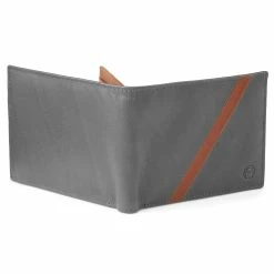 Lucleon Lincoln | Grey & Tan Leather RFID-Blocking Wallet -MEN WALLETS store lindgrey4 scaled