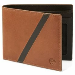 Lucleon Lincoln | Tan & Dark-Brown Leather RFID-Blocking Wallet