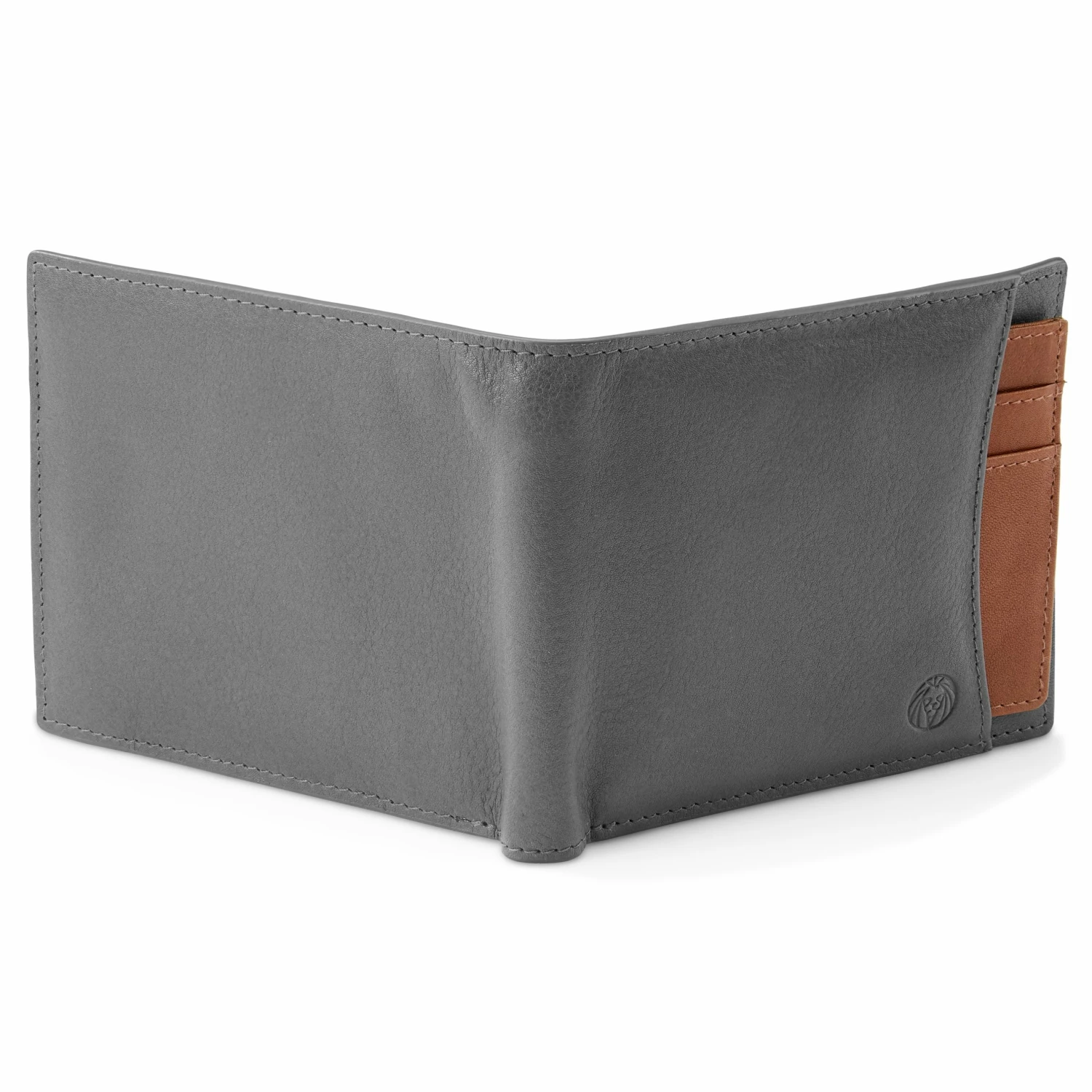 Lucleon Lincoln Grey & Tan Leather RFID-Blocking Wallet & Card Holder 6 Lucleon Lincoln Grey & Tan Leather RFID-Blocking Wallet & Card Holder - Image 6