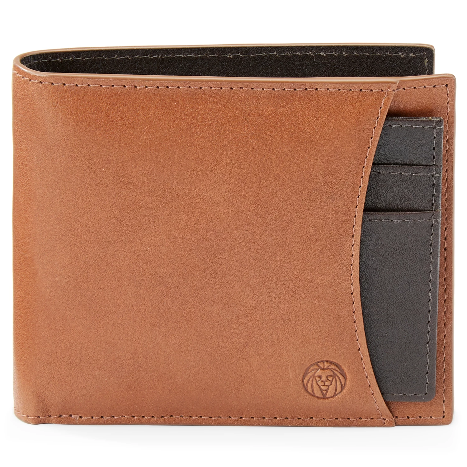 Lucleon Lincoln Tan & Dark-Brown Leather RFID-Blocking Wallet & Card Holder 2 Lucleon Lincoln Tan & Dark-Brown Leather RFID-Blocking Wallet & Card Holder - Image 2