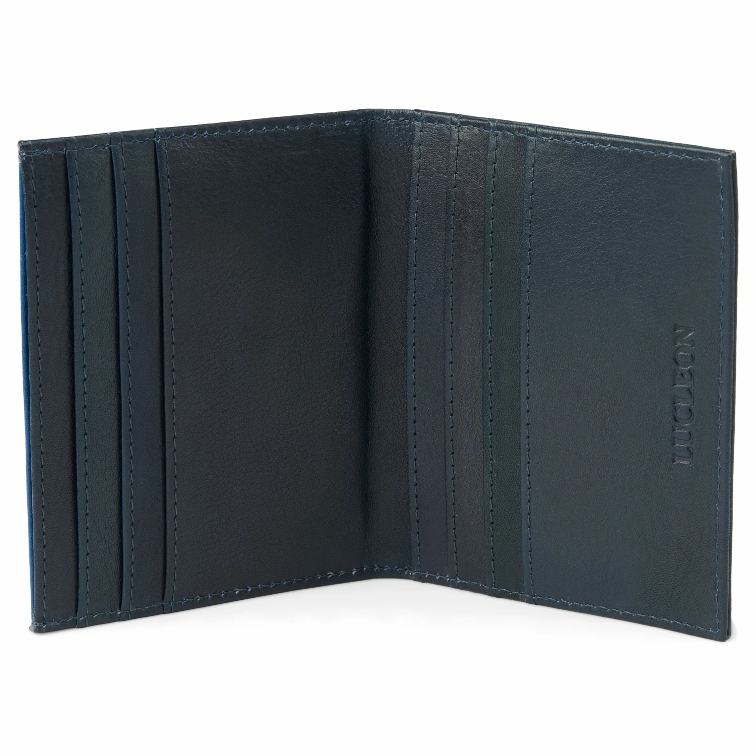 Lucleon Lincoln | Black & Blue Leather RFID-Blocking Card Holder 4 Lucleon Lincoln | Black & Blue Leather RFID-Blocking Card Holder - Image 4