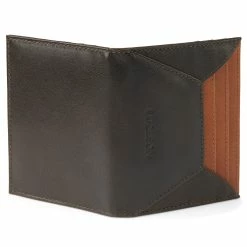 Lucleon Lincoln | Dark-Brown & Tan Leather RFID-Blocking Card Holder -MEN WALLETS store lorenblktan5 scaled
