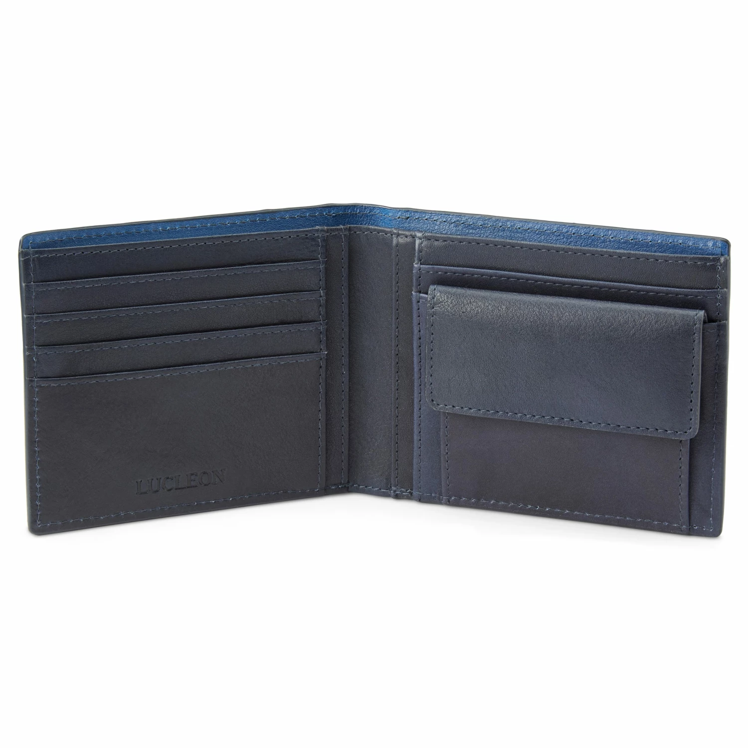 Lucleon Lincoln | Navy Leather RFID-Blocking Wallet 4 Lucleon Lincoln | Navy Leather RFID-Blocking Wallet - Image 4