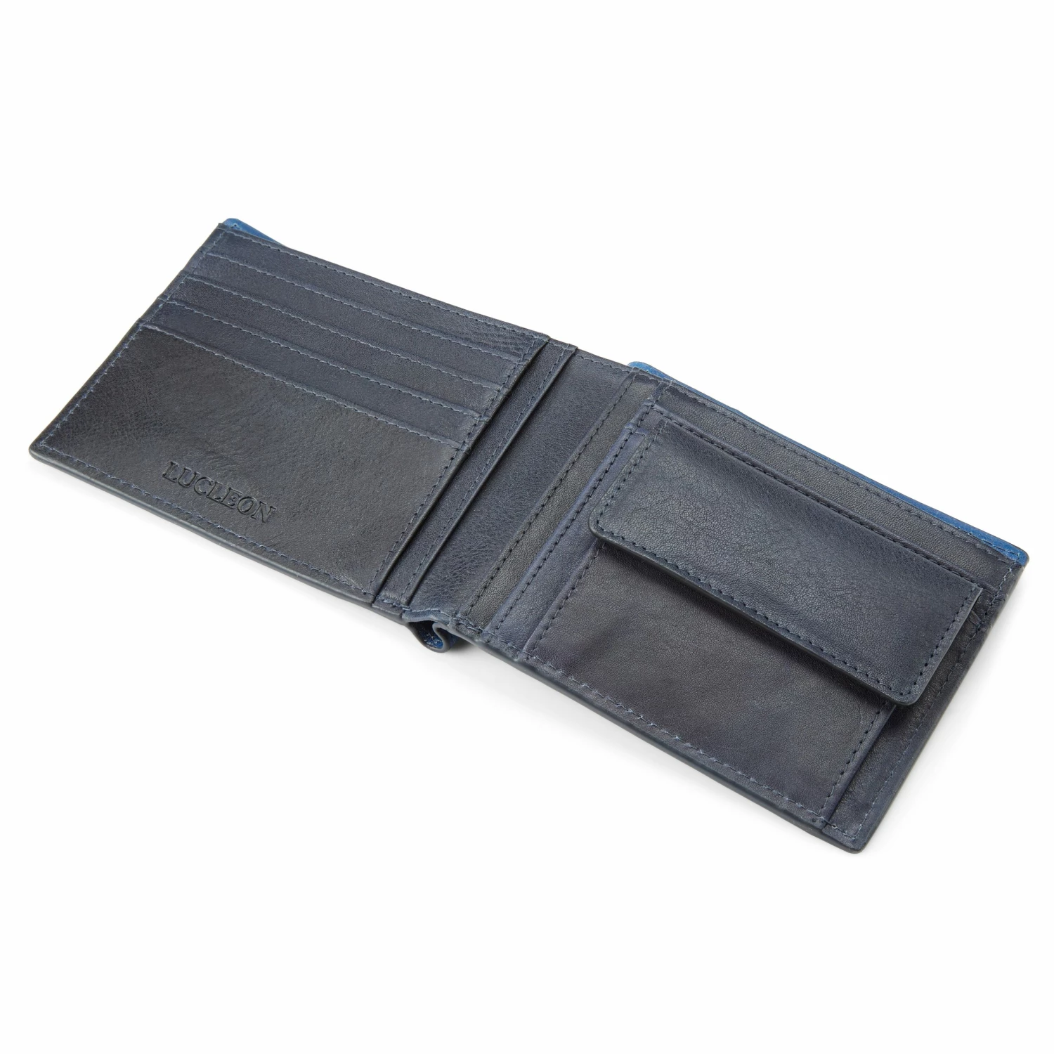 Lucleon Lincoln | Navy Leather RFID-Blocking Wallet 6 Lucleon Lincoln | Navy Leather RFID-Blocking Wallet - Image 6