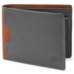 Lucleon Lincoln | Grey Leather RFID-Blocking Wallet