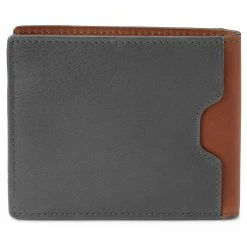 Lucleon Lincoln | Grey Leather RFID-Blocking Wallet -MEN WALLETS store lukgrey3 scaled