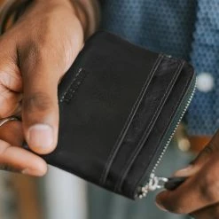Lucleon Montreal | Zipped Black RFID Leather Pouch -MEN WALLETS store montreal zipped black rfid leather pouch