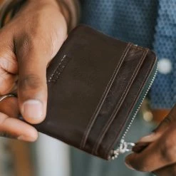 Lucleon Montreal | Zipped Brown RFID Leather Pouch -MEN WALLETS store montreal zipped brown rfid leather pouch 1 1
