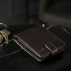 Lucleon Dark Brown Ergonomic Leather Wallet -MEN WALLETS store rst megashoot wall 1 12550 scaled