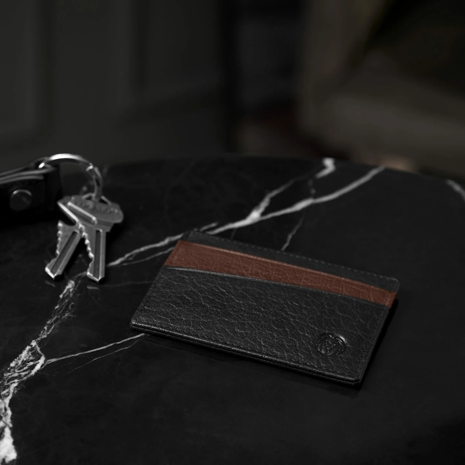 Lucleon Montreal | Mini Black & Tan RFID Leather Card Holder 3 Lucleon Montreal | Mini Black & Tan RFID Leather Card Holder - Image 3