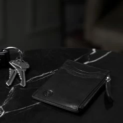 Lucleon Montreal | Black Leather Zip Card holder -MEN WALLETS store rst megashoot wall 1 19743 scaled