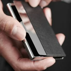 Fort Tempus Stylish Black Leather Credit Card Holder -MEN WALLETS store rst megashoot wallets 3189 2 1 scaled