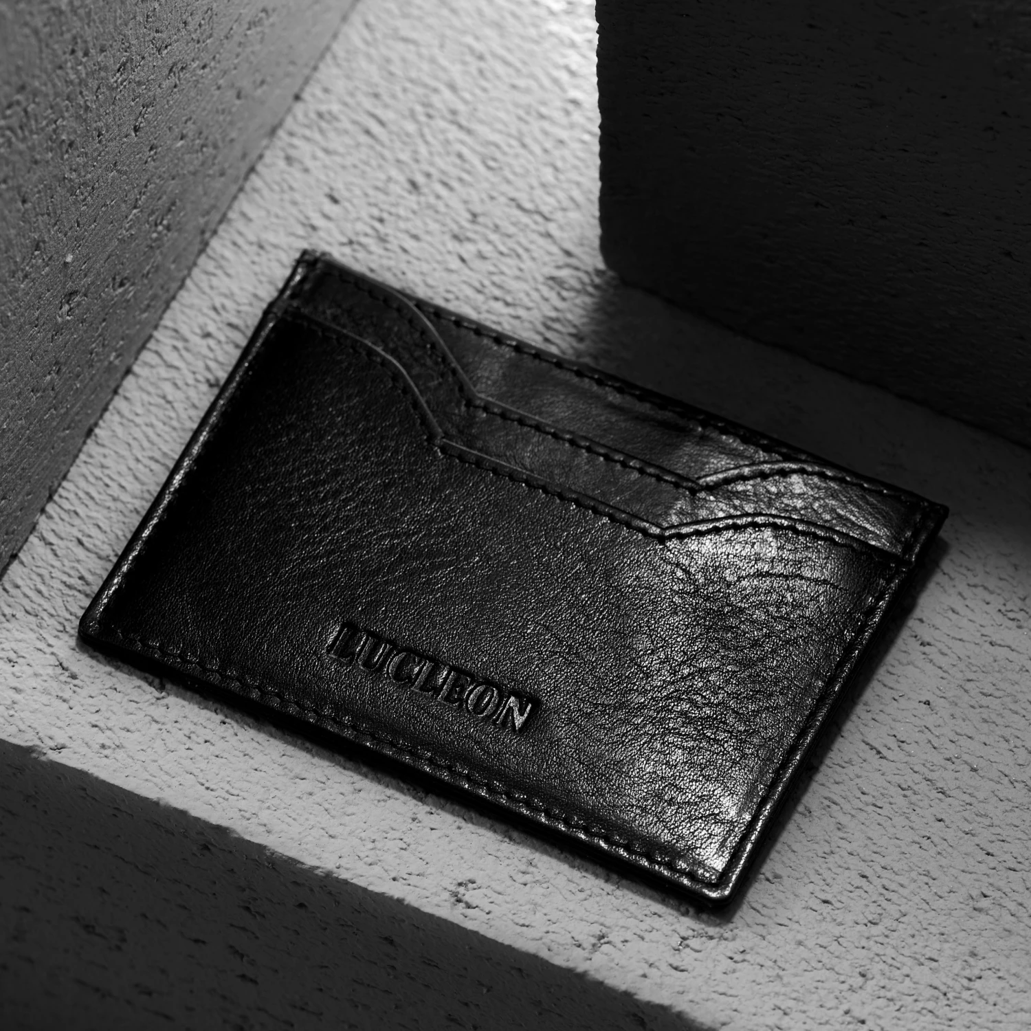 Lucleon Black Leather Card Holder With RFID Blocker 6 Lucleon Black Leather Card Holder With RFID Blocker - Image 6