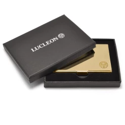 Lucleon Gold-Tone Card Holder -MEN WALLETS store yyyyyyyy
